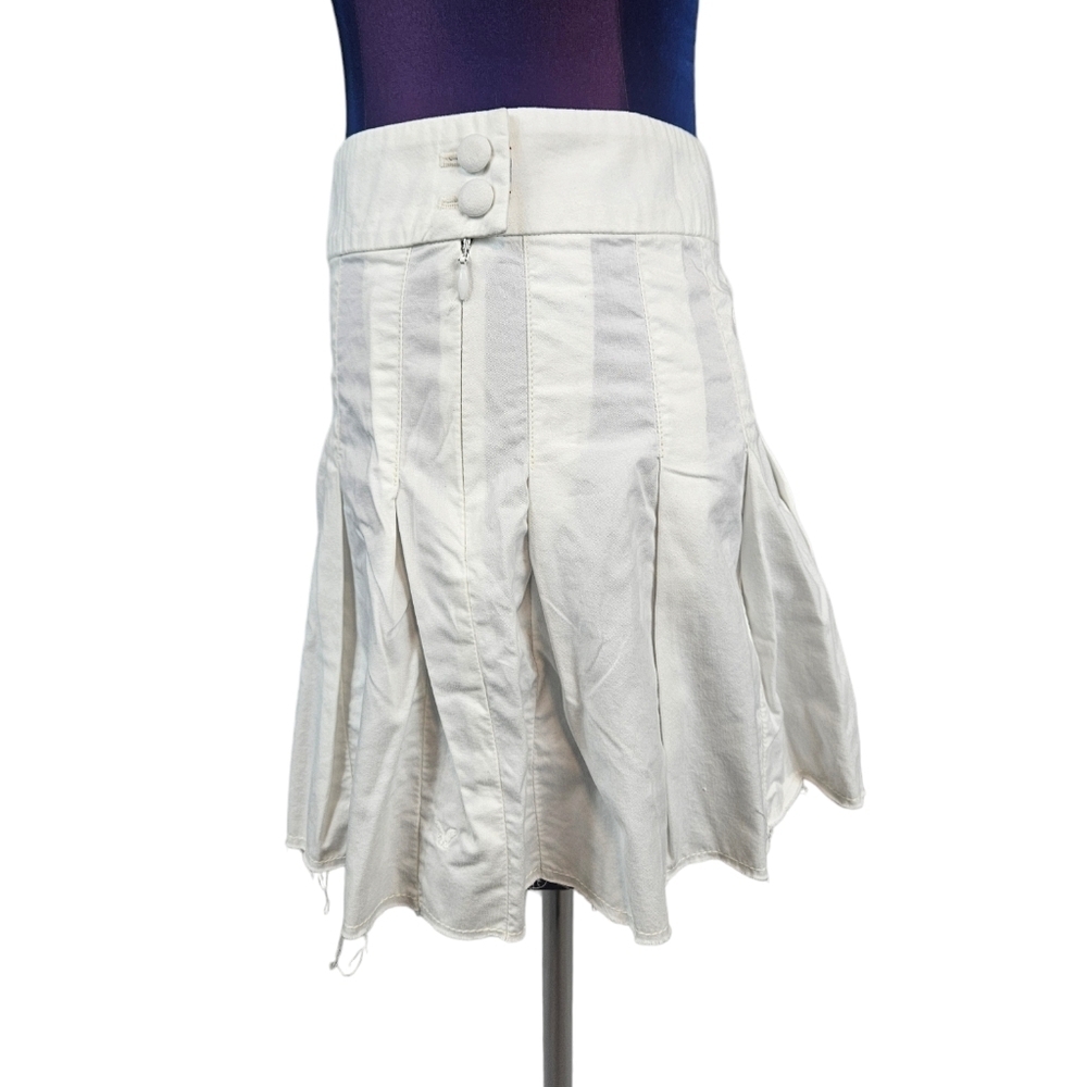 American Eagle White Pleated High Waisted Mini Tennis Skirt Size 12 Women's S43 - Picture 3 of 8